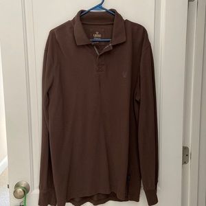 Izod size large long sleeve brown